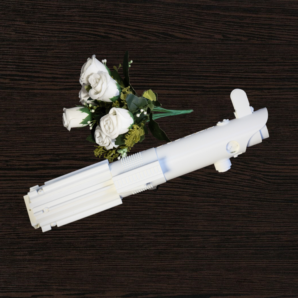 Star Wars Wedding White Rey's Lightsaber Bouquet Holder - Crealandia