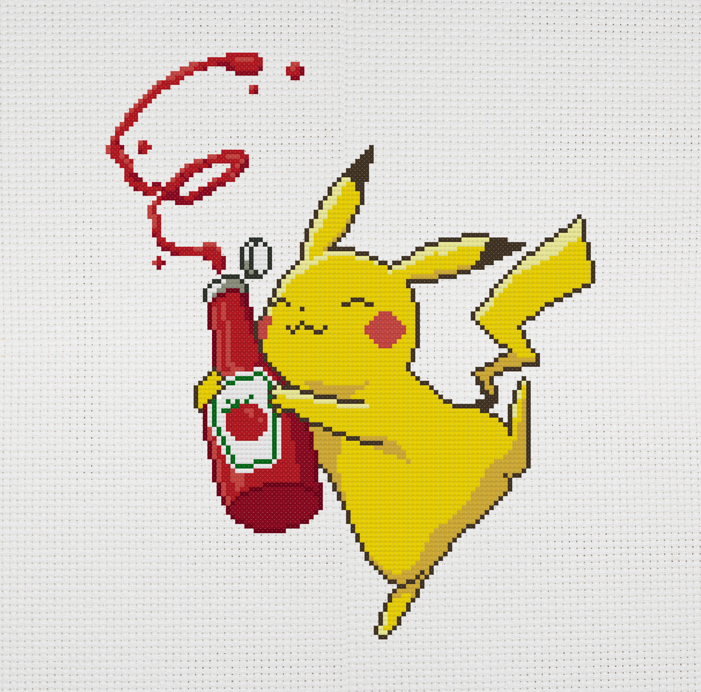 Pokemon Red and Pikachu Pixel Cross Stitch Pattern Download 