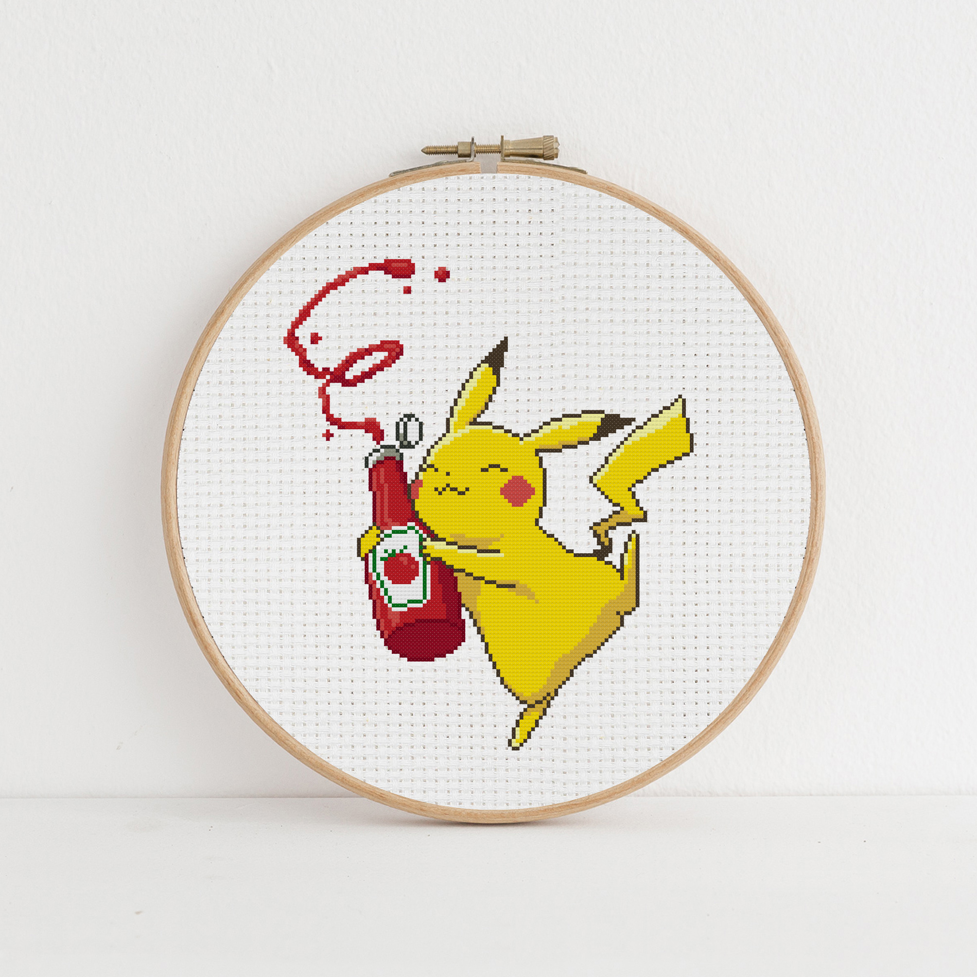 Pokemon Pikachu with pokeball Cross Stitch Pattern PDF - Inspire Uplift