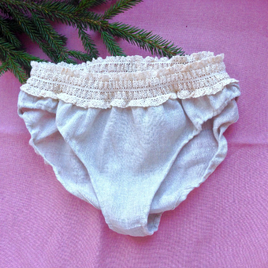 Linen panties, Lacy panties - Crealandia