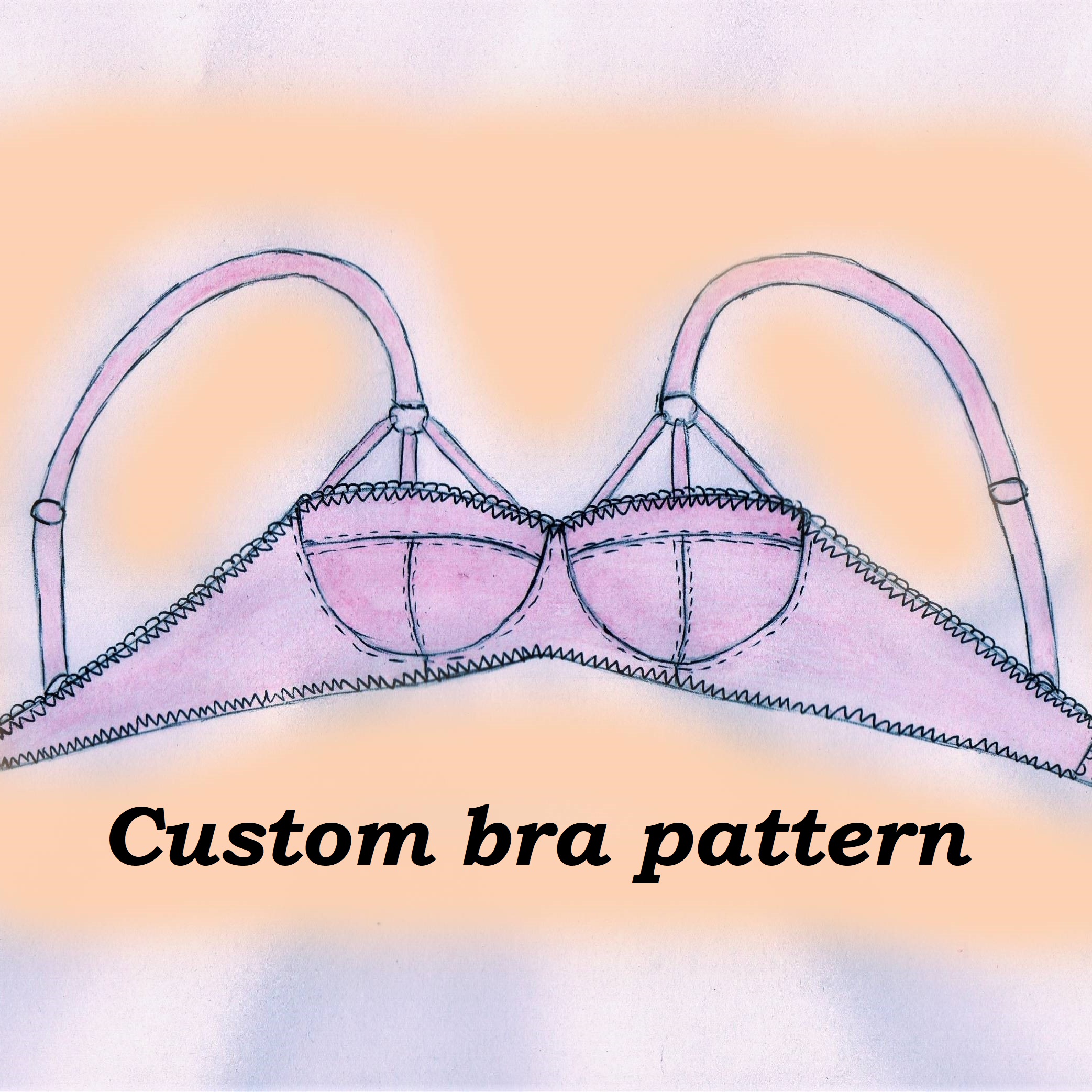 Wired bra pattern, Custom bra pattern, Underwire bra pattern