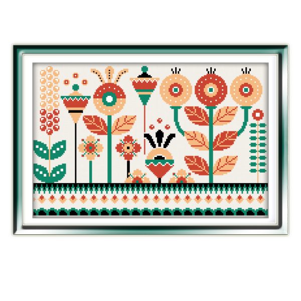Flowers cross stitch pattern