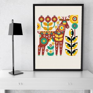 Modern Cross Stitch Pattern. Scandinavian cross stitch.