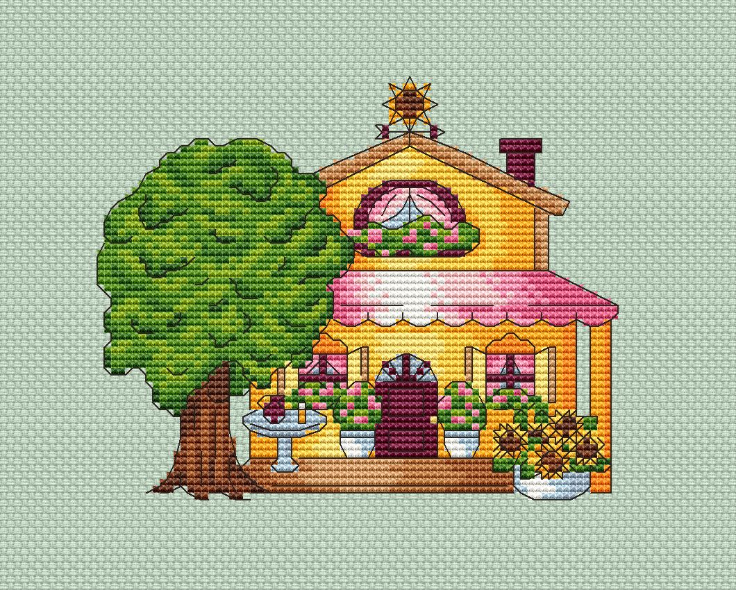 Summer house Cross Stitch Pattern, Sunny Cottage 4 Summer house Cross Stitch Pattern, Sunny Cottage - Image 4