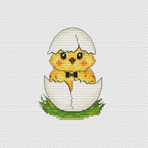 “Chick” Cross Stitch Pattern, Happy Easter cross stitch chart
