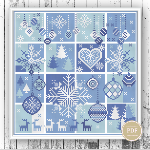 Handmade Marketplace 496 Christmas Cross Stitch Pattern Patchwork Embroidery Sampler Winter PDF 97