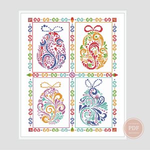 Cross Stitch Pattern Happy easter Simple PDF Instant Download 83