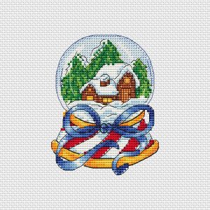 Snow Globe Cross Stitch Pattern, Christmas cross stitch