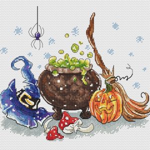 Magic Potion Cross Stitch Pattern, Halloween cross stitch
