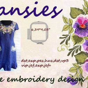 Design Embroidery Machine Patterns Design DIGITAL EMBROIDERY Pansies