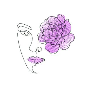 Woman machine embroidery design
