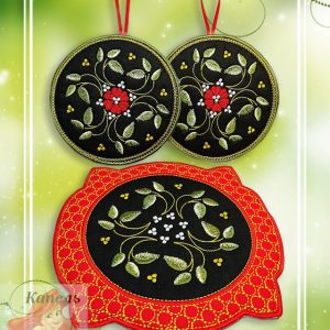 Embroidery ITH design Digital embroidery Patterns "TWO LEAVES"