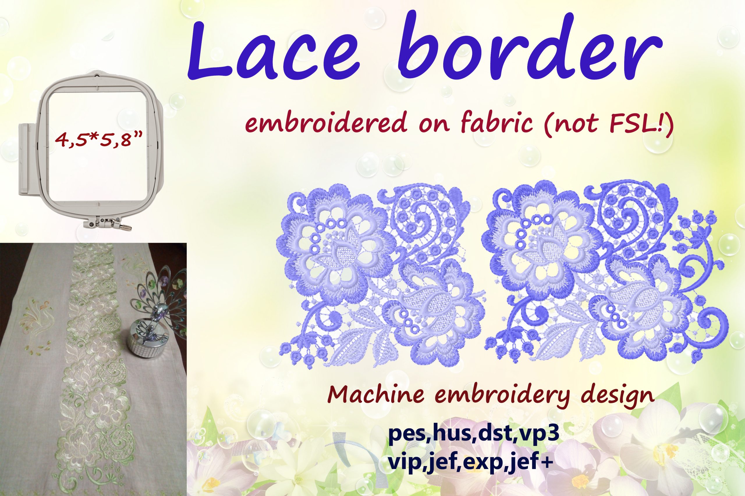 Border (Lace) Designs for Embroidery Machines