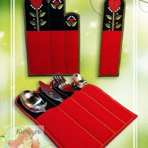 The set Embroidery ITH design Digital Patterns "case for cutlery"