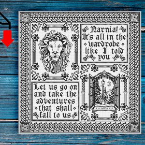 Sampler Cross stitch pattern Narnia cross stitch modern