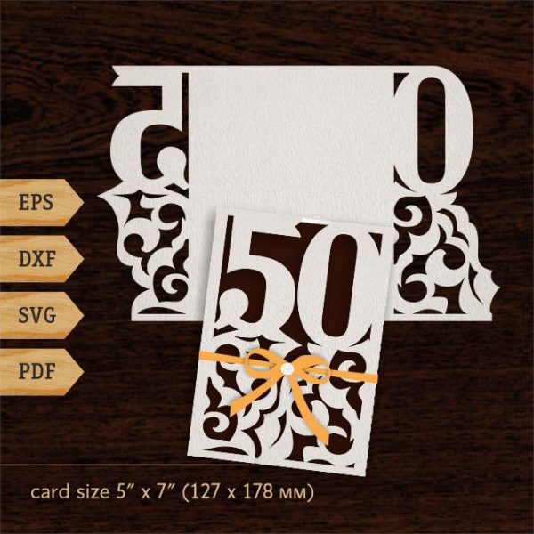 50th birthday card svg