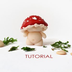 Polymer clay mushroom pendant tutorial, Clay charms kawaii magic