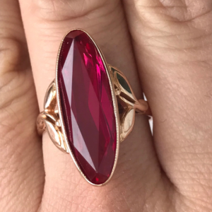 Elegant Vintage 14K Ring “Boat” USSR 583 Rose Gold Soviet Retro Russian