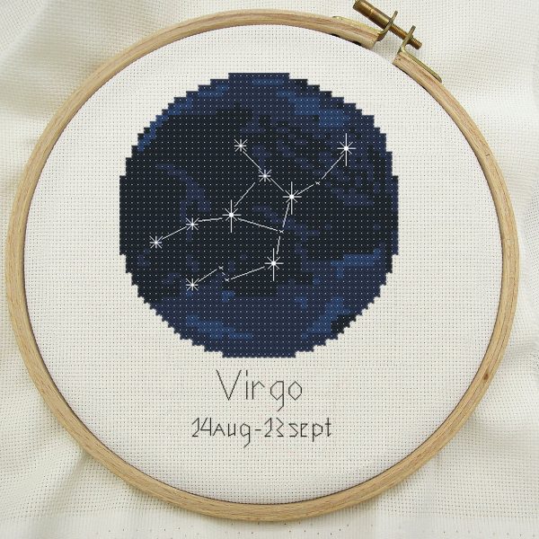 Virgo Zodiac Sign Constellation cross stitch pattern PDF