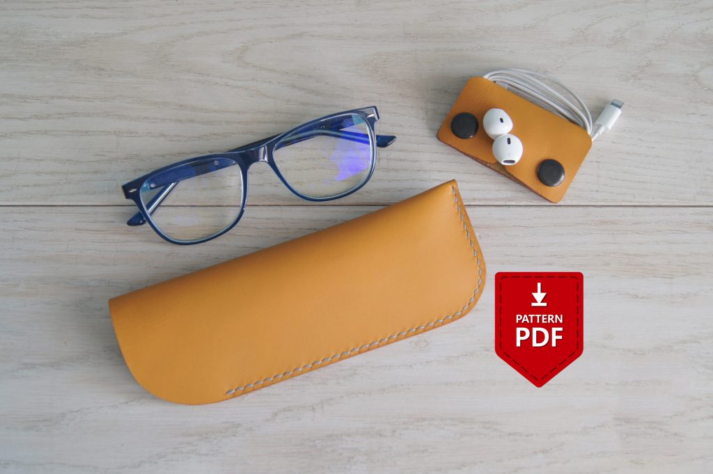 PDF A4 Pattern Leather Slim Glasses Case Glasses Case 