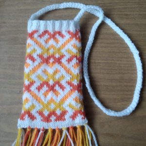 Soft reliable Knitted Protective Cover pattern for a mobile telephone