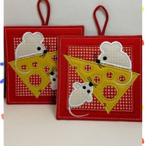 ITH design Digital embroidery Patterns Pot Holders Kitchen Decor