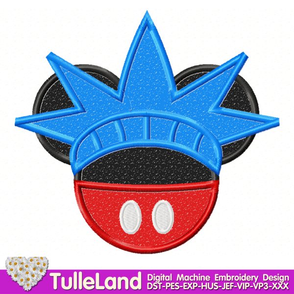 4th of july Mouse Heads applique Machine embroidery design