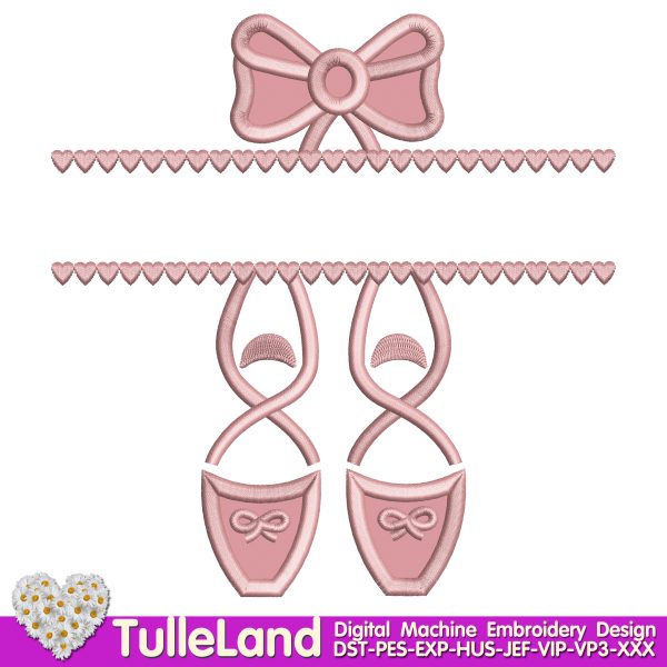 Ballet Shoes Ballerina Girl Machine embroidery design