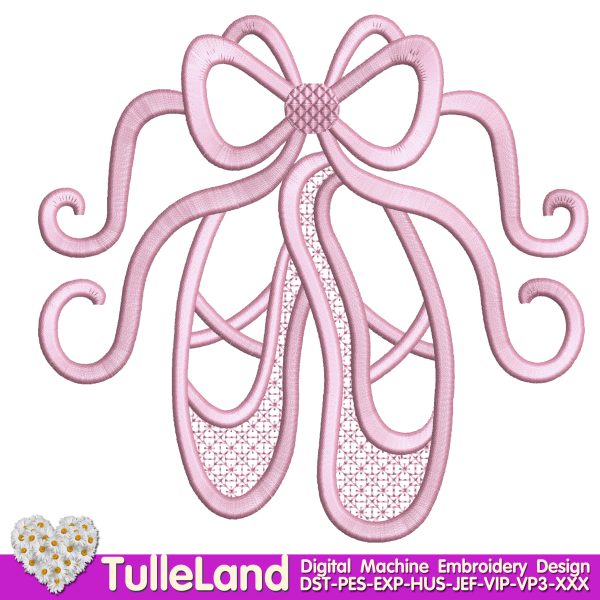 Ballet Shoes Ballerina Girl Machine embroidery design