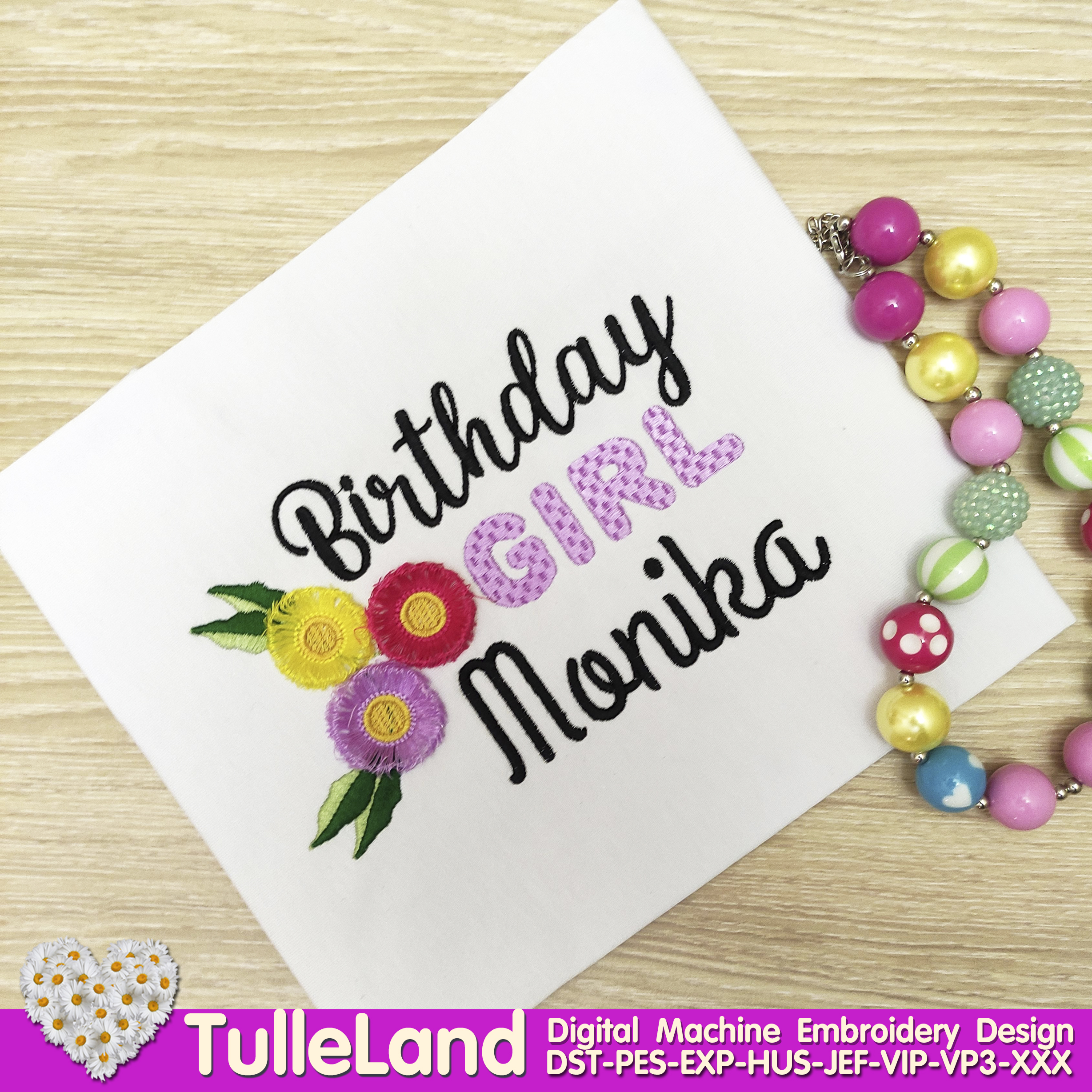 Birthday Girl Princess Machine embroidery design 1 Birthday Girl Princess Machine embroidery design