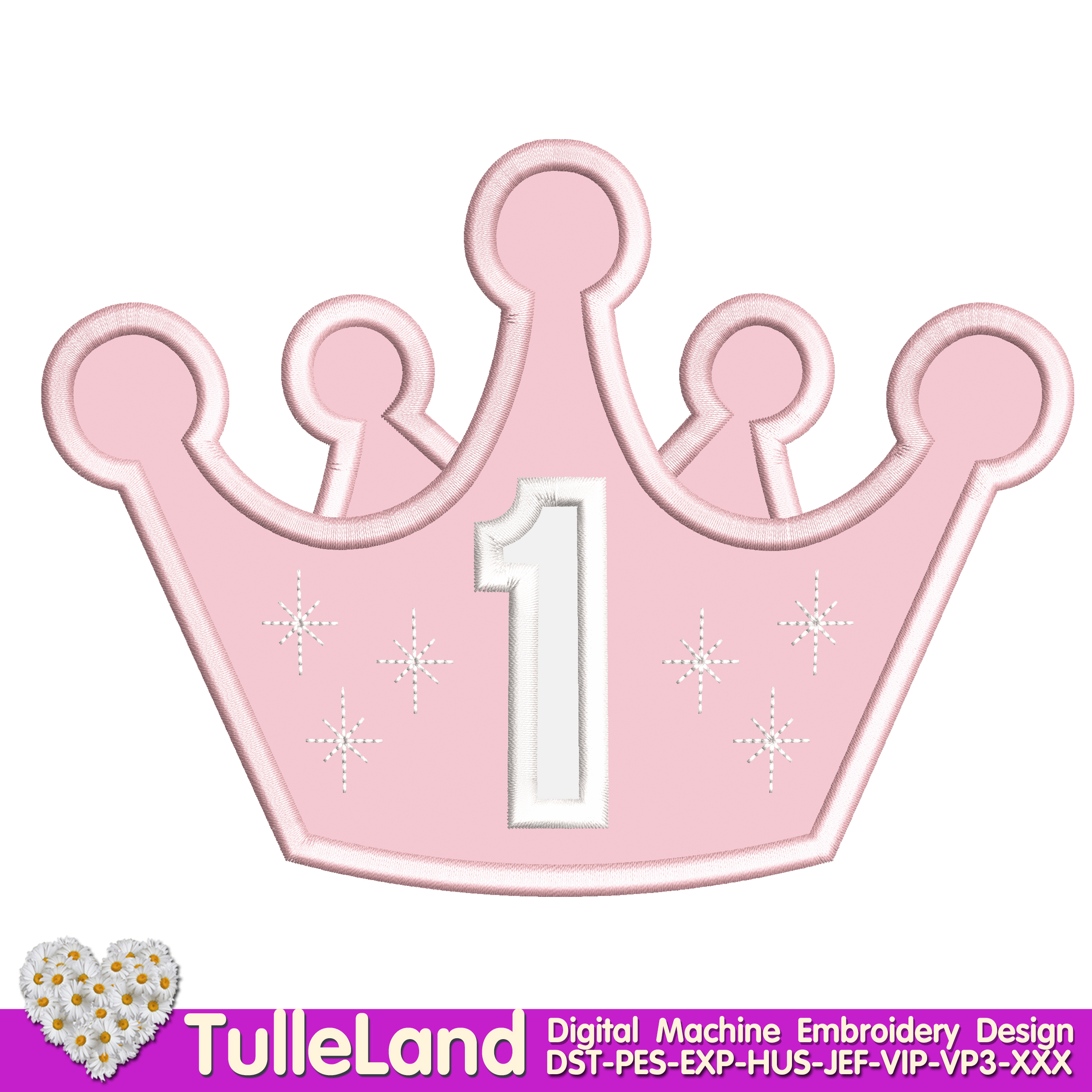 Star With Number 1 Applique Machine Embroidery Design. Number 1 Birthday.  My 1st Birthday. Number One Birthday. 