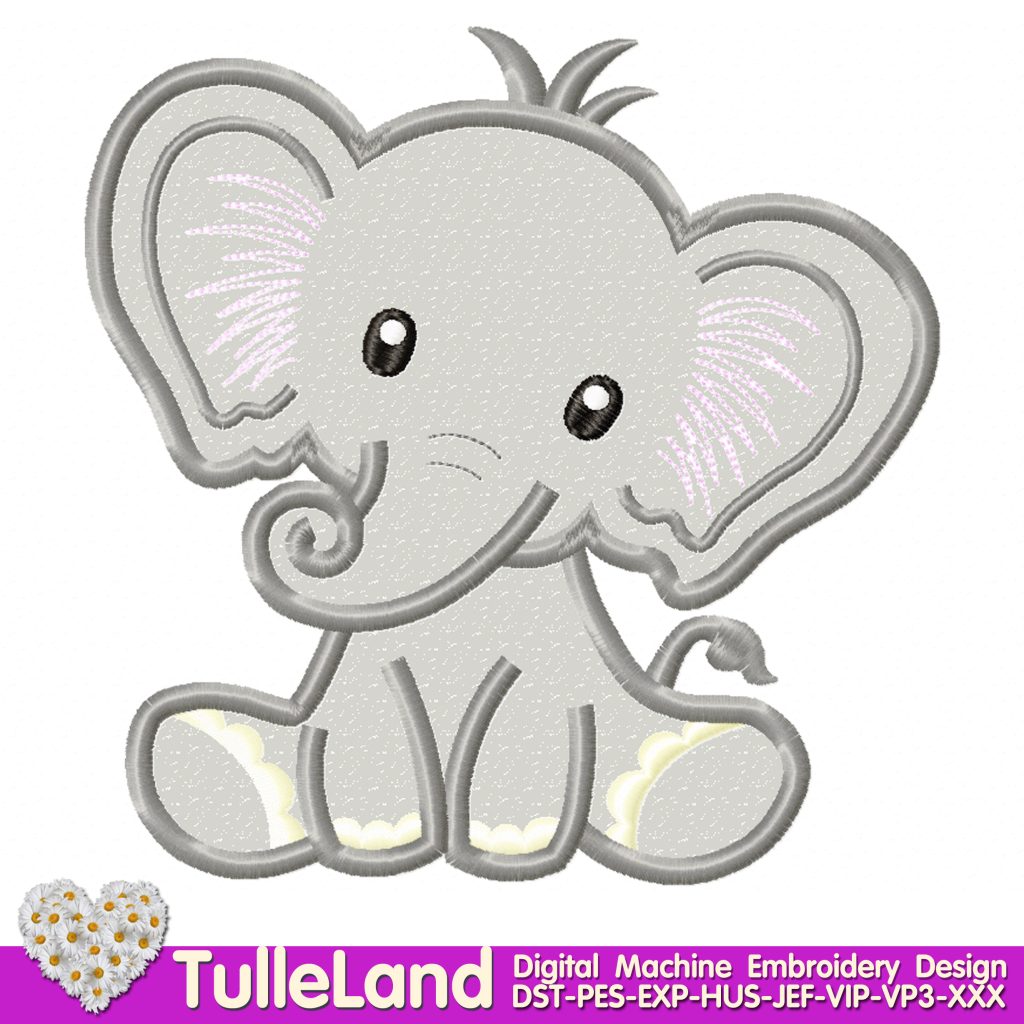 baby elephant for boys nursery machine embroidery design