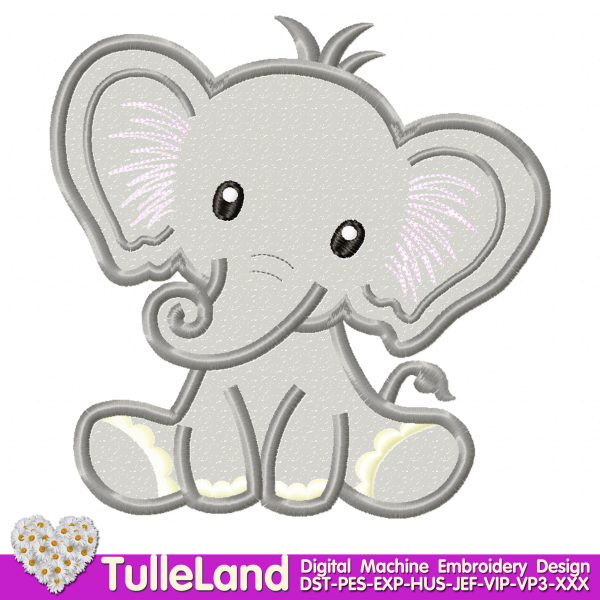 Baby Elephant for Boys Nursery Machine embroidery design