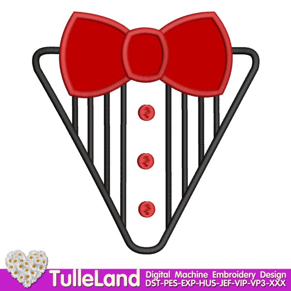 Baby Tuxedo applique Machine embroidery design