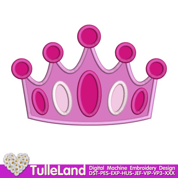 Princess Crown applique Machine embroidery design
