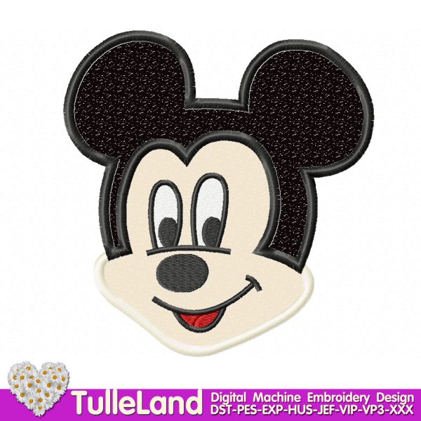 Mouse applique Machine embroidery design