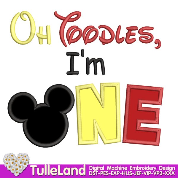 Oh Toodles ONE Mouse Machine embroidery design