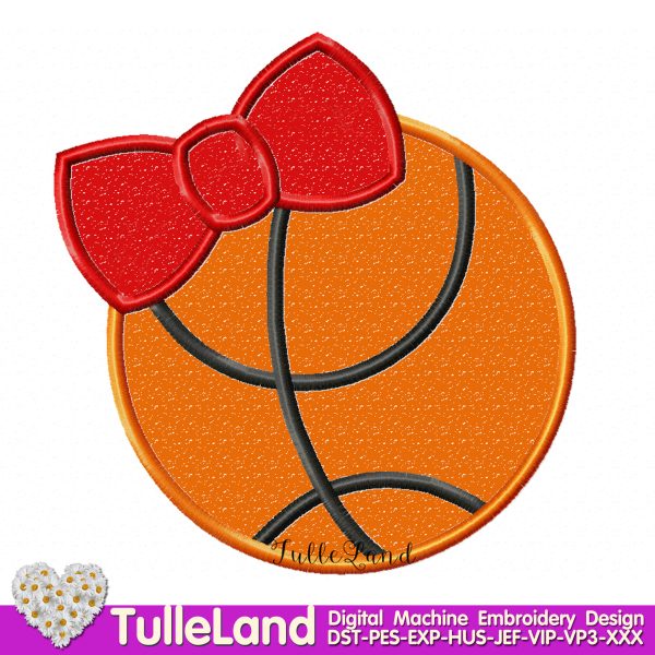 Basketball Bow Digital Machine embroidery design
