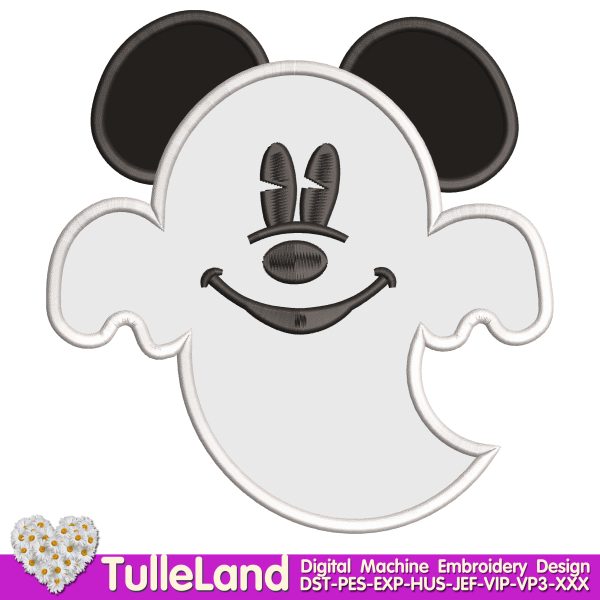 Halloween Ghost mickey Ghost Machine embroidery design