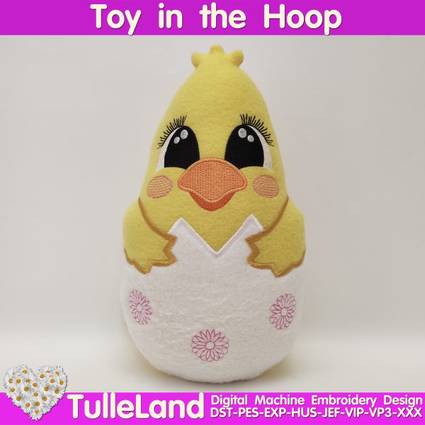 Easter Chicken Stuffie ITH Pattern Machine embroidery design