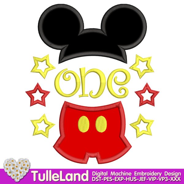ONE Mouse 1st Birthday Machine embroidery design