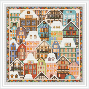 Cross Stitch Pattern Patchwork Burgher Houses Embroidery PDF Instant Download 131