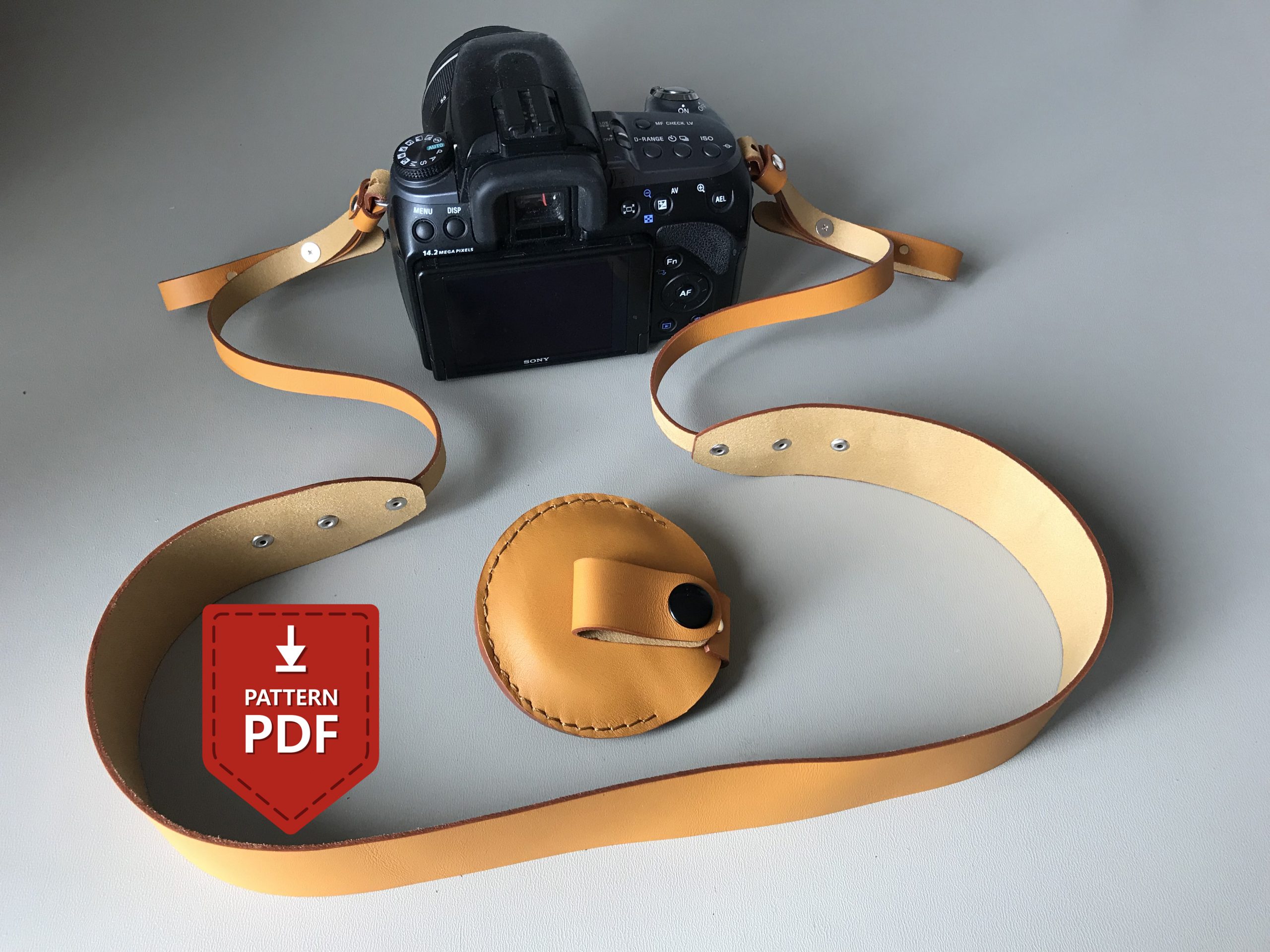 Leather camera strap pattern PDF - Crealandia