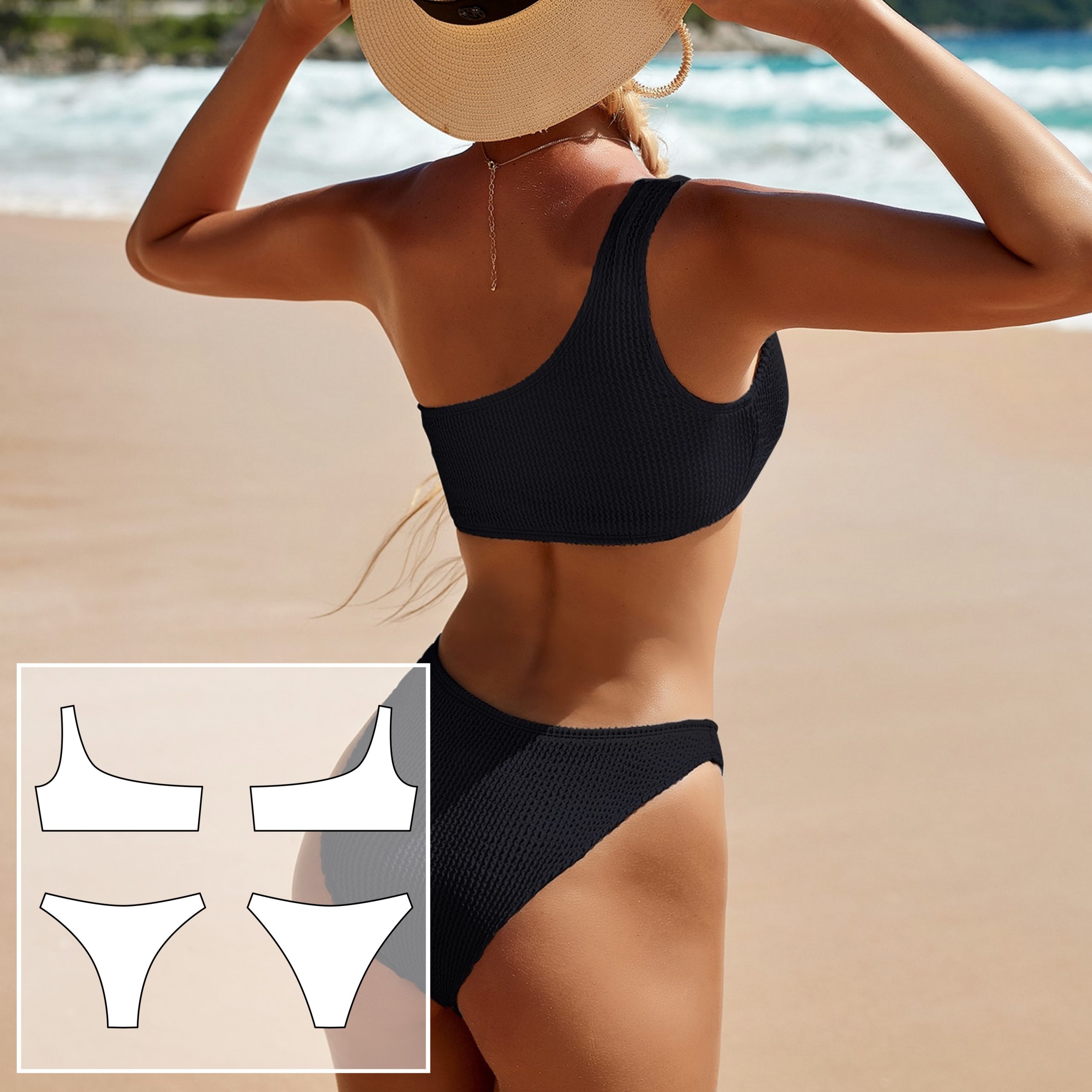Bikini pattern xxs/xs/s/m/l/xl/xxl/xxxl. Sewing pattern. Swimsuit