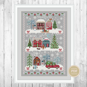 Mercado artesanal 530 Christmas Sampler Cross Stitch Pattern Winter Primitivе PDF 129