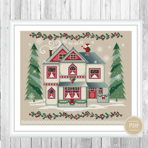 ChristmasSamplerCrossStitchPatternWinterPrimitiveDownloadPDF-135