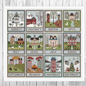 Sampler Calendar Cross Stitch Pattern Primitive Embroidery PDF 155