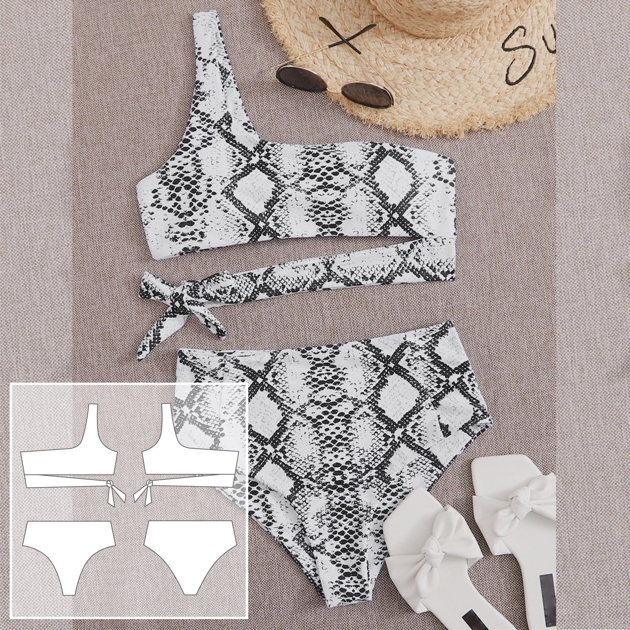 Bikini pattern xxs/xs/s/m/l/xl/xxl/xxxl. Sewing pattern. Swimsuit pattern  PDF. - Crealandia