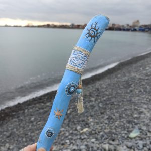 Talking Stick, Painted Driftwood, Aboriginal Art, Bohemian decor