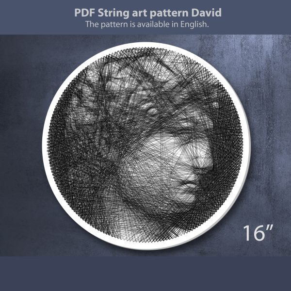 String art pattern PDF. David Michelangelo wall art DIY